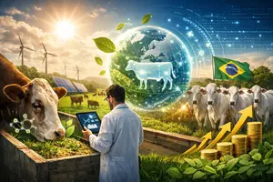 Mais do que alimentação, uma nutrição animal sustentável é sinônimo de cuidar da saúde | Foto: Divulgação/Oeste | Imagem criada com o auxílio de inteligência artificial