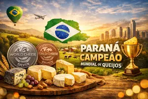 Em A Força do Agro desta quinta-feira, 8, o espectador vai descobrir como o Paraná conseguiu se destacar no maior concurso de queijos do mundo | Foto: Divulgação/Oeste | Imagem criada com o auxílio de inteligência artificial