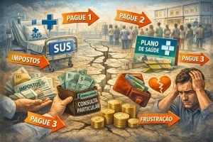 'Goste ou não, o SUS faz parte da sua vida e não é exclusividade de uma ou outra camada da população', escreve Mariana Ziebell Ramos | Foto: Divulgação/Oeste | Imagem criada com o auxílio de inteligência artificial