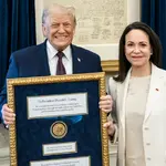 Donald Trump e María Corina Machado na Casa Branca | Foto: Reprodução/X/@WhiteHouse