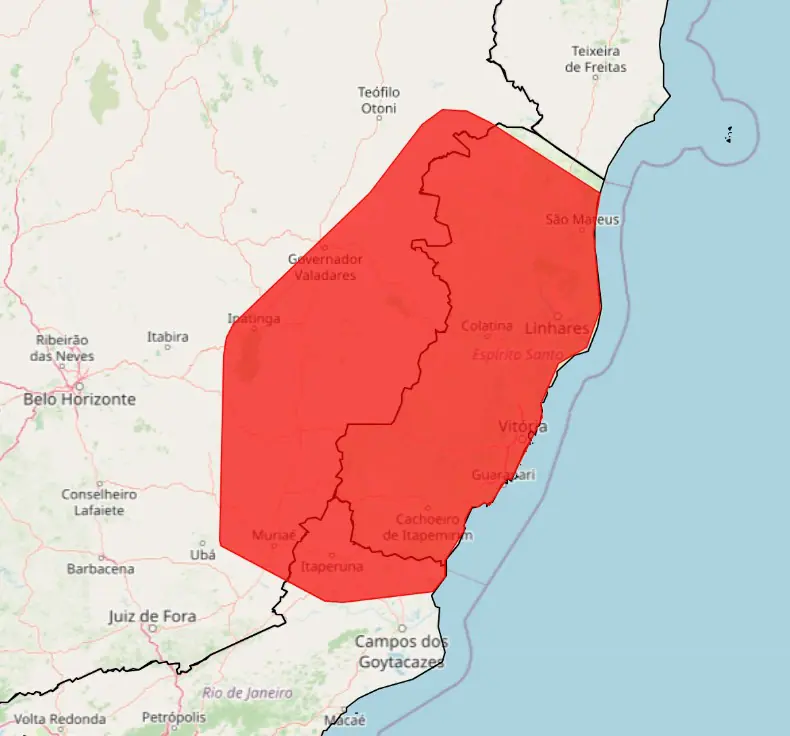 ES tem alerta vermelho de chuvas para este domingo, 4