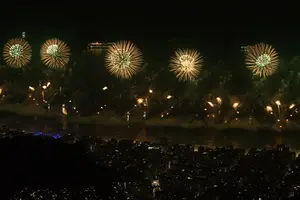 Praia de Copacabana Queima de fogos de Ano Novo no Cristo Redentor, zona sul do Rio de Janeiro — 1°/1/2026 | Foto: Maurício Pingo/Agência O Dia/Agência Estado