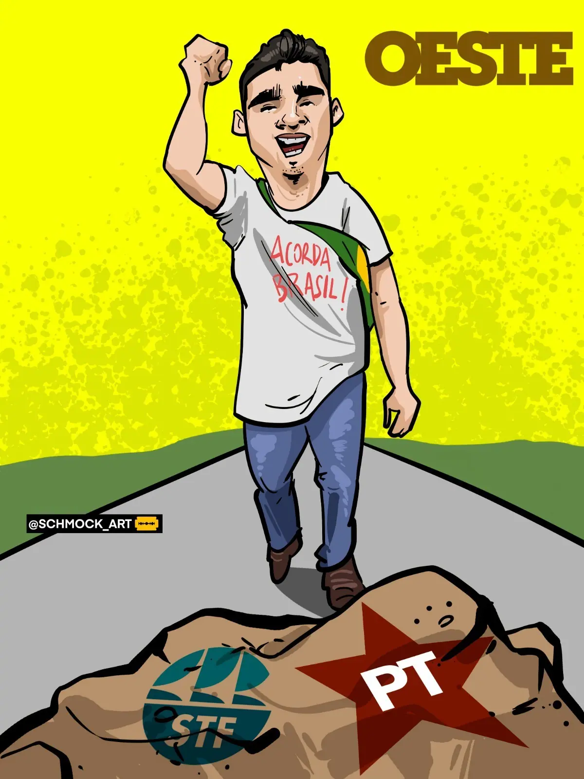 charge da semana - caminhada nikolas ferreria - schmock