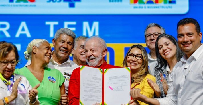 O presidente Lula durante evento de assinatura do Novo PAC | Foto: Divulgação/Ricardo Stuckert