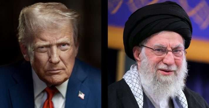 À esquerda, presidente dos EUA, Donald Trump; à direita, ditador do Irã, Ali Khamenei