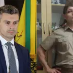À esquerda, o político catarinense Bruno Souza; à direita, a ex-major da Polícia Militar Lumen Lohn Freitas