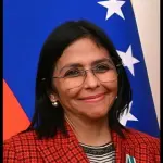 A líder interina da Venezuela, Delcy Rodríguez