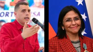 À esquerda, Juan Escalona, ex-segurança de Maduro; à direita, Delcy Rodríguez, líder da Venezuela