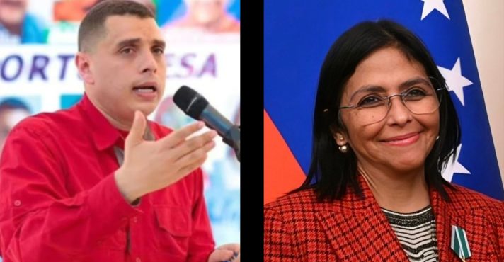 À esquerda, Juan Escalona, ex-segurança de Maduro; à direita, Delcy Rodríguez, líder da Venezuela