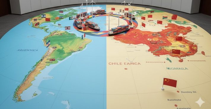 Relações entre China e América Latina tornam países ocidentais mais dependentes da ditadura de Xi Jinping | Foto: Gerda por Inteligência Artificial