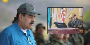 O presidente da Venezuela, Nicolás Maduro, participa de um exercício militar em Turiamo, Venezuela, em 3 de fevereiro de 2019. Inserção: o juiz distrital dos EUA, Alvin Hellerstein, preside o Tribunal Federal de Manhattan | Foto: REUTERS/Jane Rosenberg
