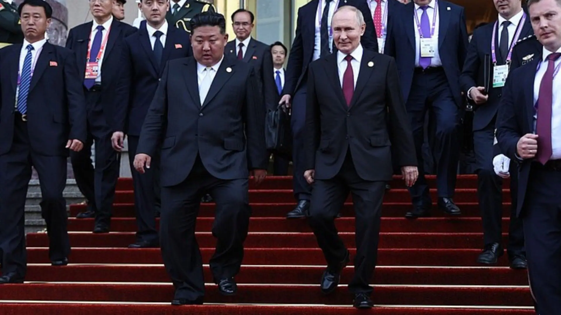 Kim Jong-un e Vladimir Putin durante encontro em setembro de 2025 | Foto: Divulgação/Kremlin