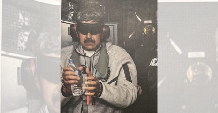 Nicolás Maduro a bordo do navio anfíbio USS Iwo Jima, a caminho dos EUA | Foto: Reprodução/TruthSocial