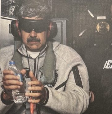 Nicolás Maduro a bordo do navio anfíbio USS Iwo Jima, a caminho dos EUA | Foto: Reprodução/TruthSocial
