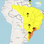 Alertas meteorológicos em vigor nesta segunda-feira, 19, atingem praticamente todo o Brasil | Foto: Reprodução/Inmet