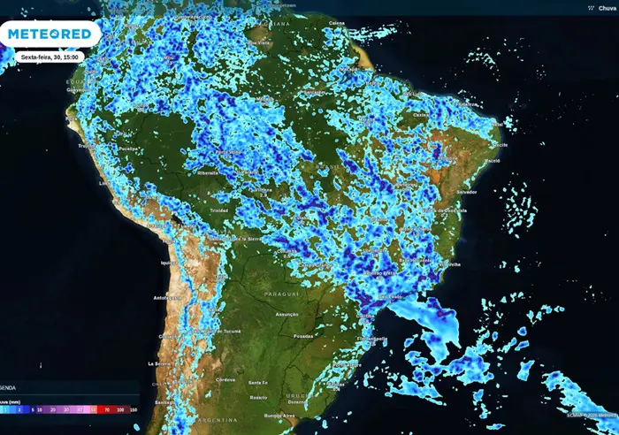 previsão do tempo - mapa da meteored - ciclone e chuvas intensas - 30012026