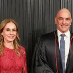 Viviane ao lado do marido Alexandre de Moraes