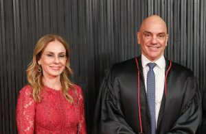 Viviane ao lado do marido Alexandre de Moraes