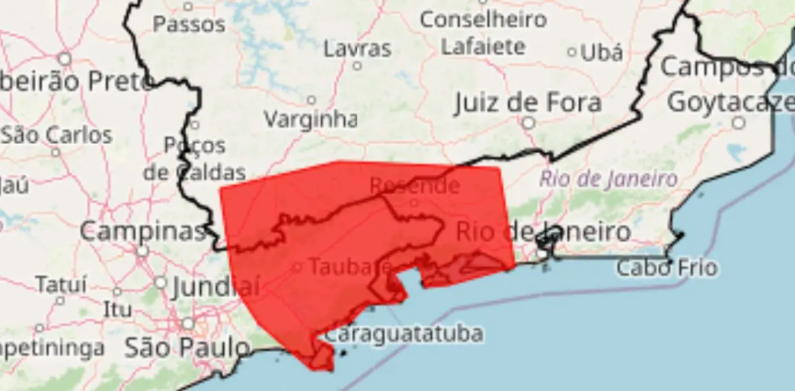 Alerta Inmet - SP, RJ e MG