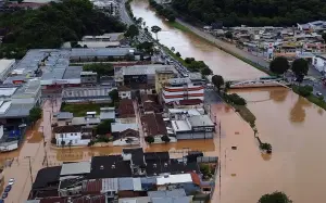 Inundação causada pelas chuvas em Juiz de Fora | Foto: Reprodução/X