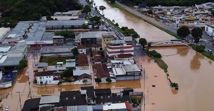 Inundação causada pelas chuvas em Juiz de Fora | Foto: Reprodução/X