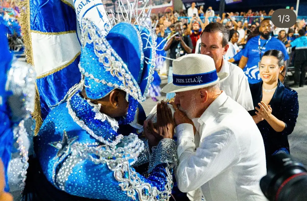 O presidente Luiz Inácio Lula da Silva no Carnaval 2026 junto com o prefeito Eduardo Paes