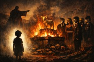 O escândalo Epstein, por exemplo, expôs o conteúdo perturbador desses rituais | Foto: Divulgação/Oeste | Imagem criada com o auxílio de inteligência artificial