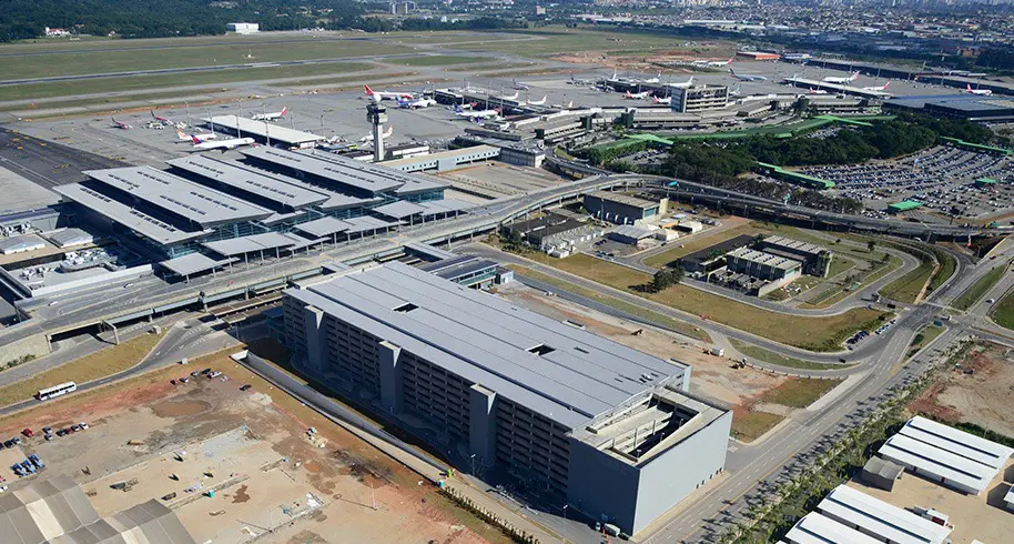 Vista aérea do Aeroporto de Guarulhos | Foto: Divulgação/GRU Airport; aeroportos