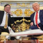 Trump e Petro em reunião na Casa Branca