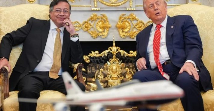 Trump e Petro em reunião na Casa Branca