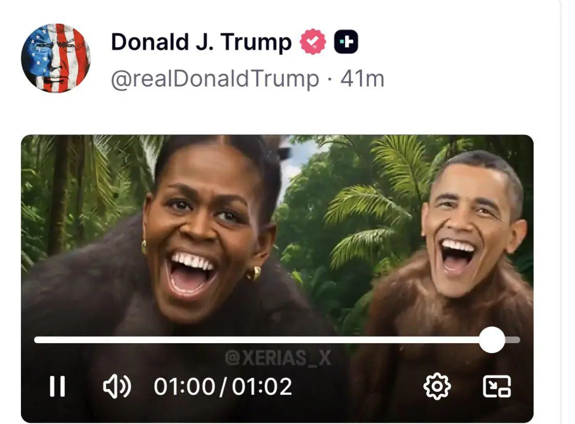 Publicação de Trump na Truth Social