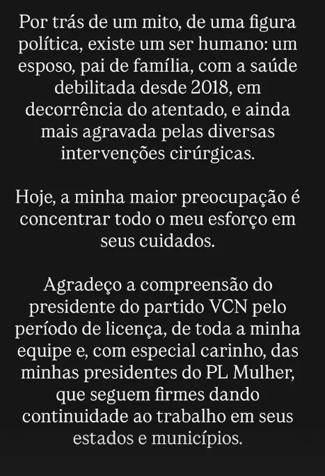 Foto: Reprodução/Instagram/Michelle Bolsonaro