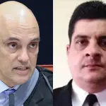 O ministro do STF Alexandre de Moraes e o coronel da reserva do Exército Marcelo Câmara | Foto: Montagem sobre reprodução/STF
