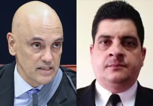 O ministro do STF Alexandre de Moraes e o coronel da reserva do Exército Marcelo Câmara | Foto: Montagem sobre reprodução/STF