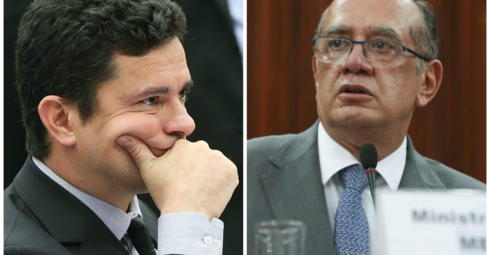 O senador Sergio Moro e o ministro do STF Gilmar Mendes | Foto: Montagem sobre reprodução/X