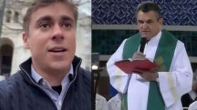 O deputado federal Nikolas Ferreira e o padre católico Ferdinando Mancilio | Foto: Reprodução/Redes sociais