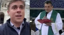 O deputado federal Nikolas Ferreira e o padre católico Ferdinando Mancilio | Foto: Reprodução/Redes sociais