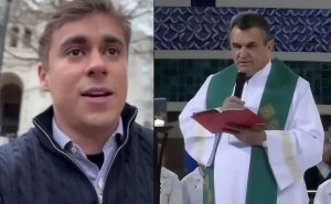 O deputado federal Nikolas Ferreira e o padre católico Ferdinando Mancilio | Foto: Reprodução/Redes sociais