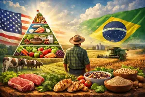 A valorização de proteínas animais e vegetais pode reposicionar o Brasil como líder global em alimentação saudável | Foto: Divulgação/Oeste | Imagem criada com o auxílio de inteligência artificial