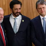 Ricardo Nunes, Tarcísio de Freitas e o Presidente Luiz Inácio Lula da Silva