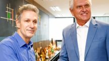 O encontro do governador de Goiás, Ronaldo Caiado, e o governador de Minas Gerais, Romeu Zema