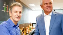 O encontro do governador de Goiás, Ronaldo Caiado, e o governador de Minas Gerais, Romeu Zema