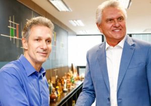 O encontro do governador de Goiás, Ronaldo Caiado, e o governador de Minas Gerais, Romeu Zema