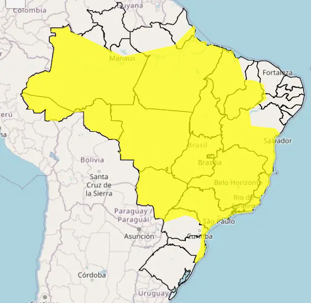 alerta amarelo de chuvas intensas - 09022026 - inmet