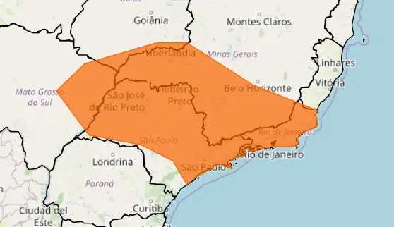alerta laranja de chuvas intensas do inmet 09022026