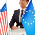 bandeiras dos estados unidos e da união europeia - freepik