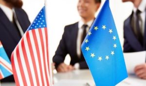bandeiras dos estados unidos e da união europeia - freepik