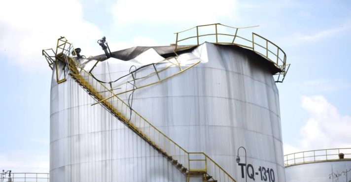 Explosão ocorreu em tanque da empresa Vibra, em Volta Redonda (RJ) | Foto: Divulgação/Prefeitura de Volta Redonda