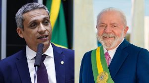 Deputado Gustavo Gayer (PL-GO), à esq., que oficiou TCU para que investigue repasse de Lula, à dir.