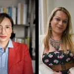 À esquerda, a influenciadora Nine Borges; à direita, Symmy Larrat, secretária nacional dos Direitos das Pessoas LGBTQIA+ do governo Lula